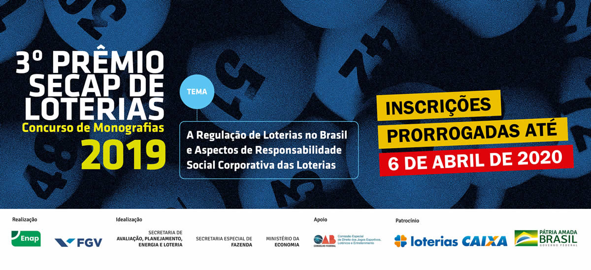 3º Prêmio Secap de Loterias – 2019 - Inscrições prorrogadas até 06 de abril de 2020